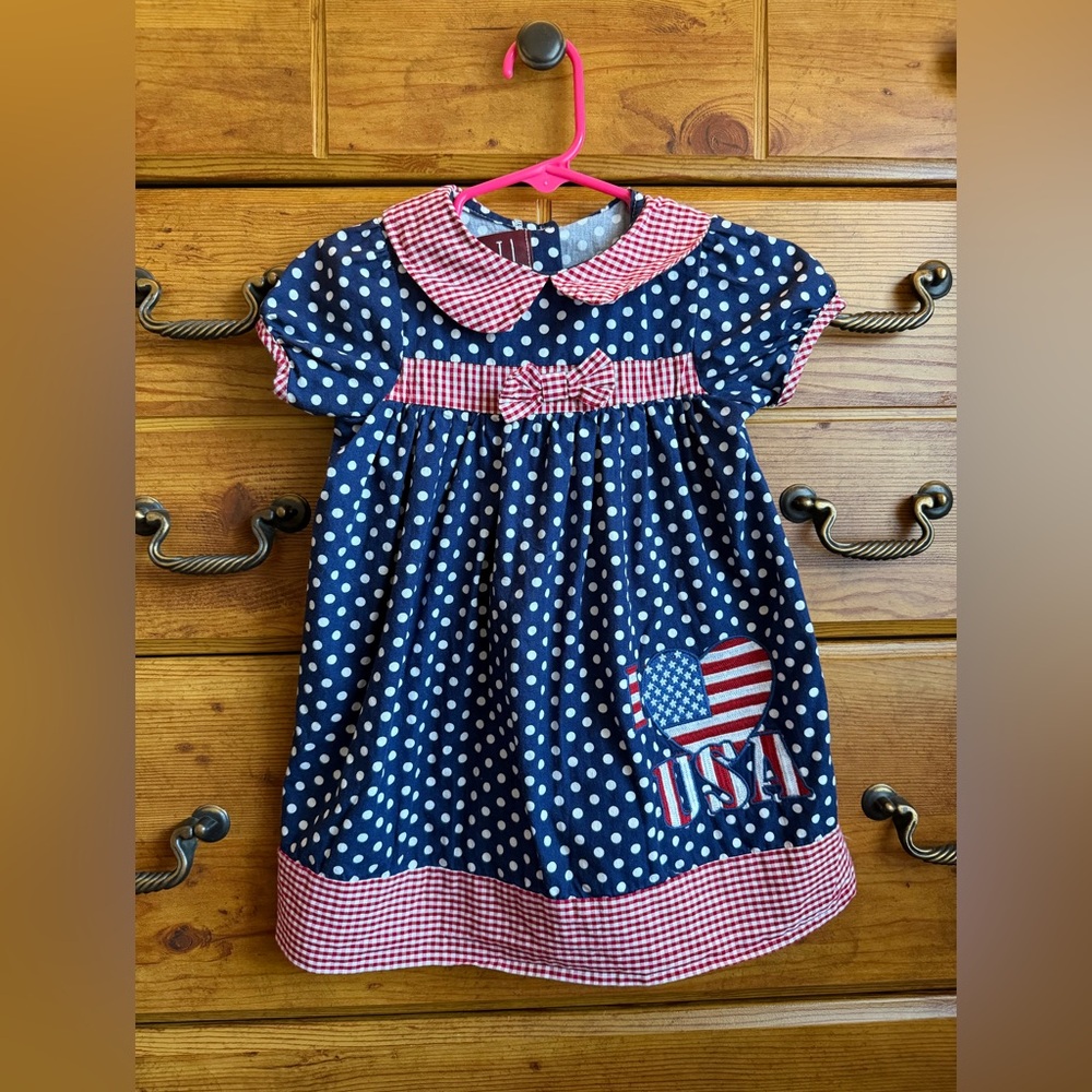 Vintage baby patriotic dress size 6-12m